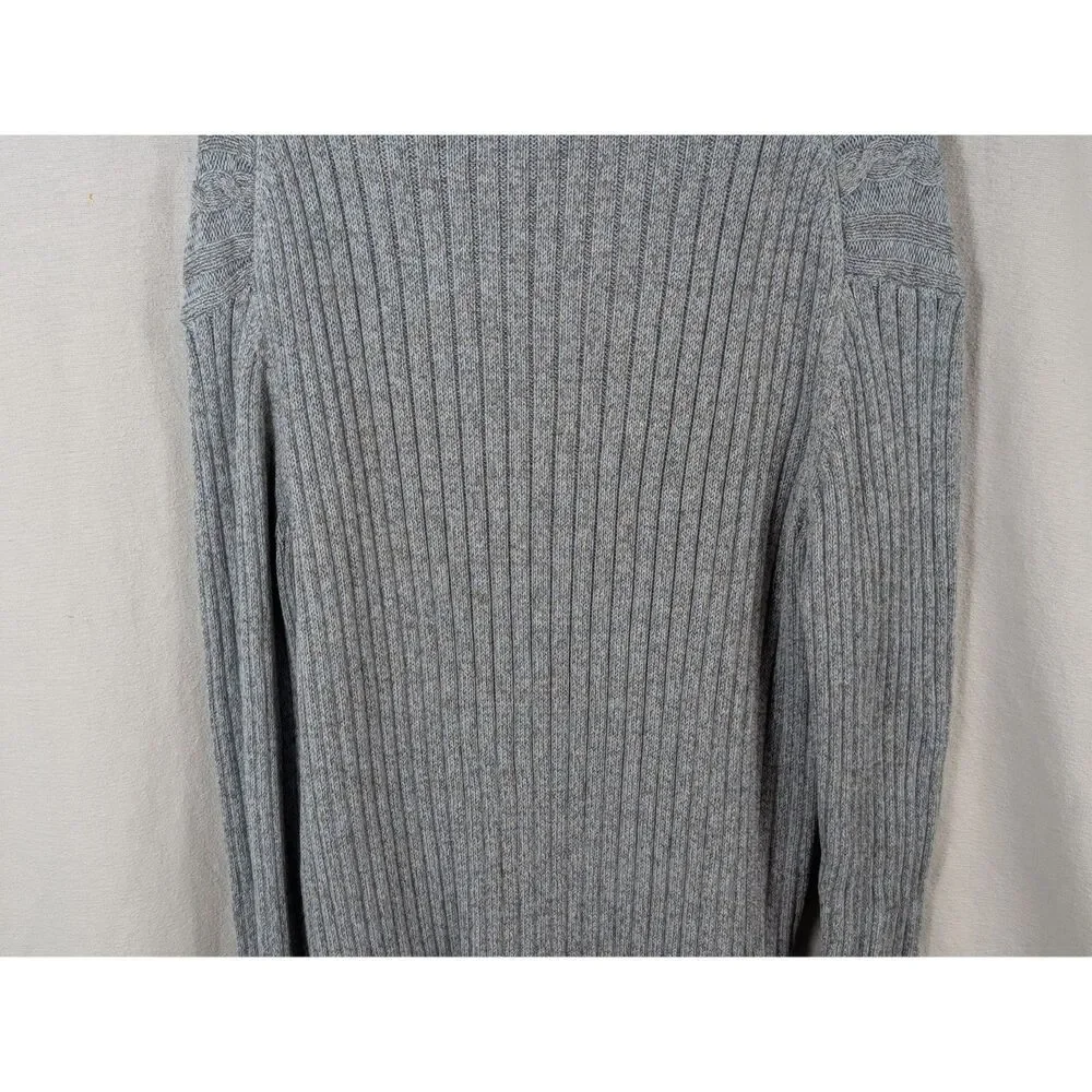 Banana Republic Relaxed Collared Cable Knit Sweater Light Blue Men's Size Large